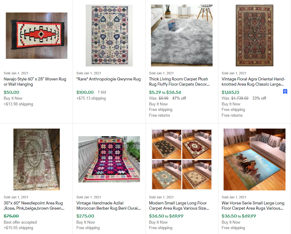 Completed Listings (Sold Items) for Area Rugs on eBay