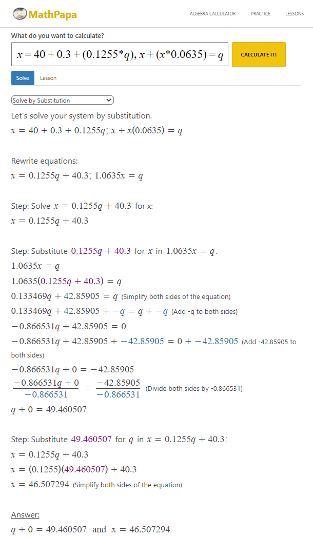 MathPapa Algebra Calculator