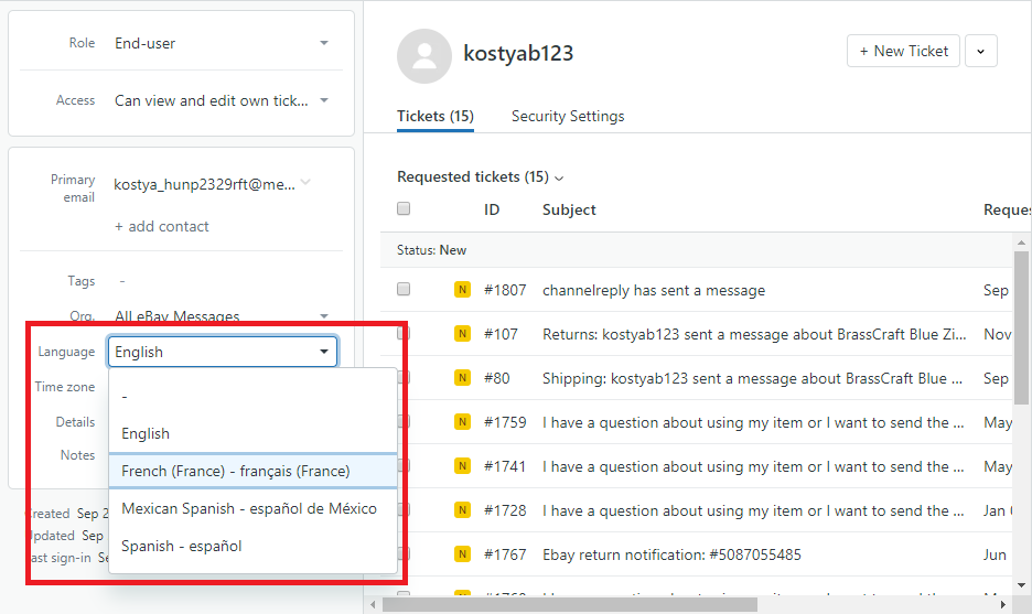 Editing User Language Manually in Zendesk
