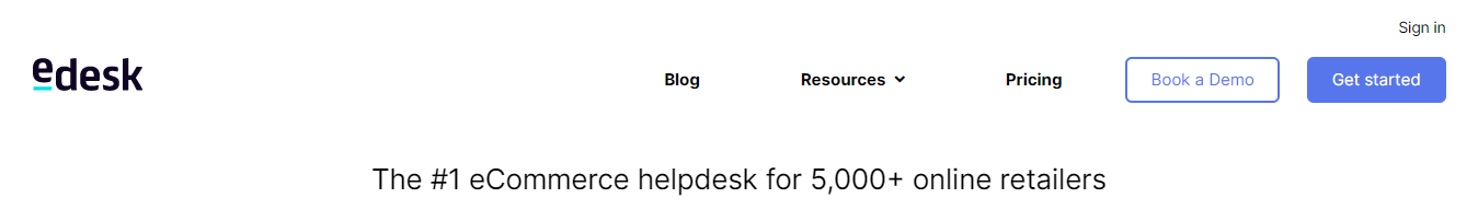 Screenshot of the eDesk Homepage Showing 5,000+ Customers