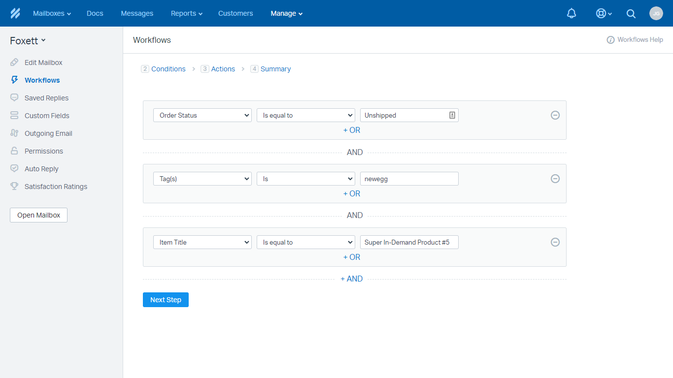 Help Scout workflow for Newegg