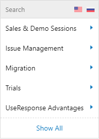 UseResponse canned responses categories