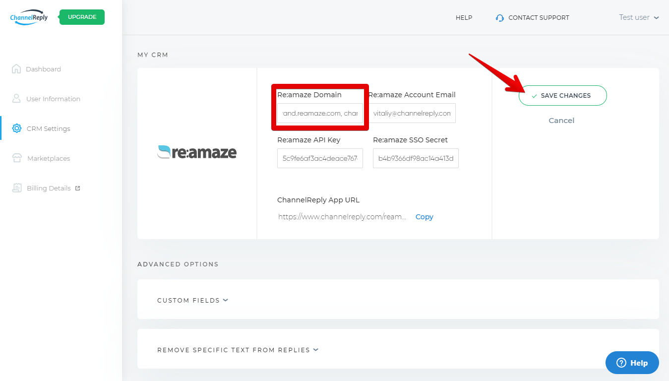 Entering Multiple Re:amaze Brands in ChannelReply