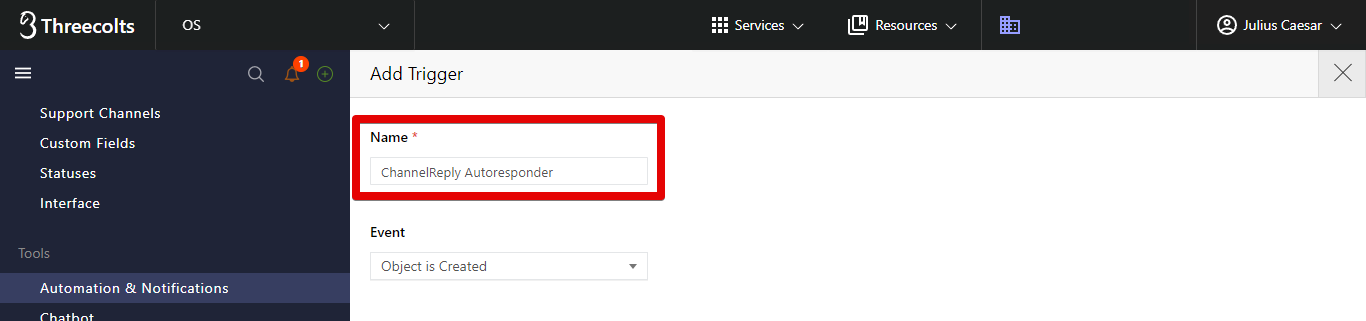ChannelReply Autoresponder as Trigger Name