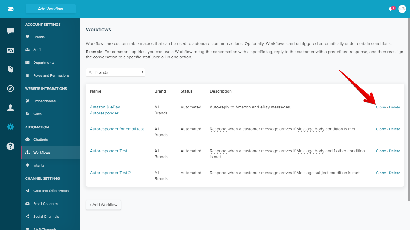 Cloning a Workflow
