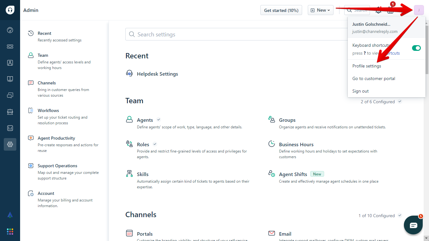 Profile Settings