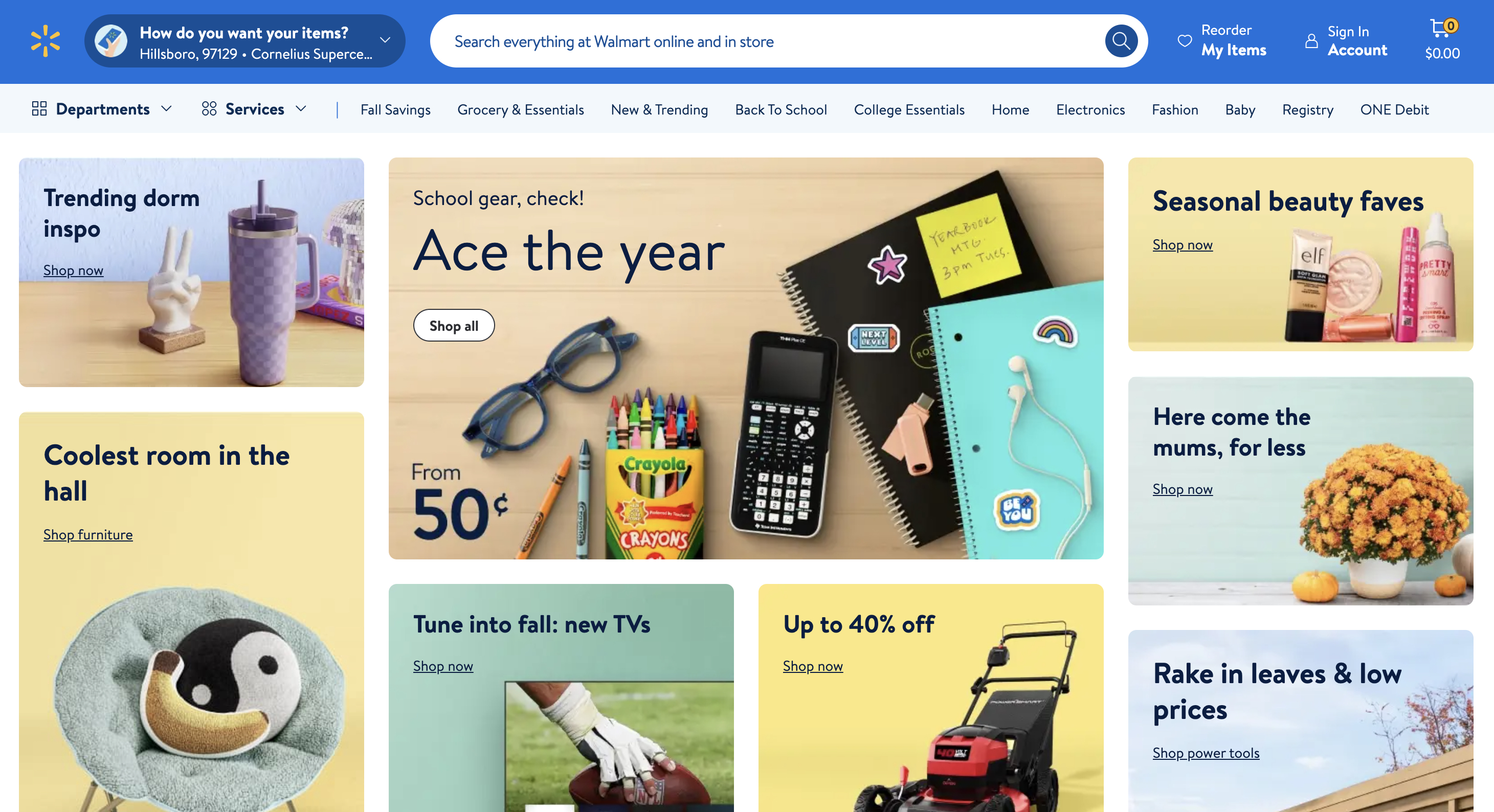 Walmart homepage, August 2024