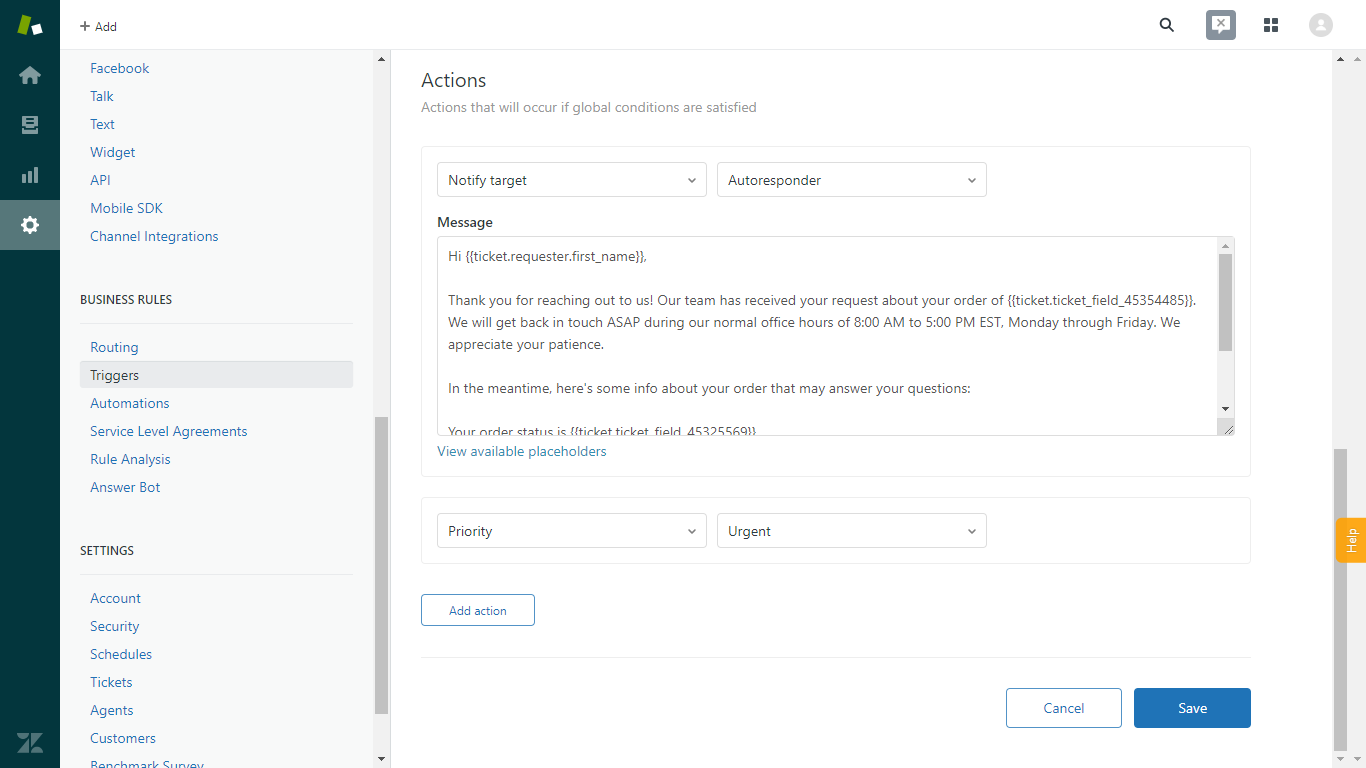 Amazon Autoresponder Built in Zendesk