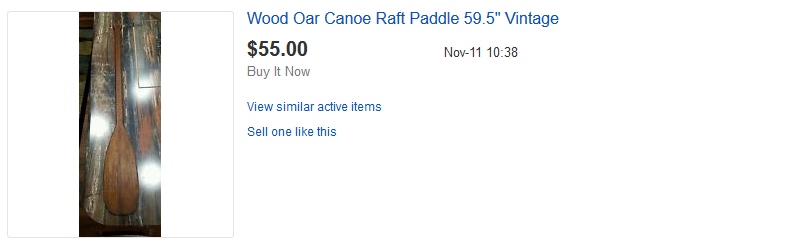 Canoe Paddle Photo with Glare