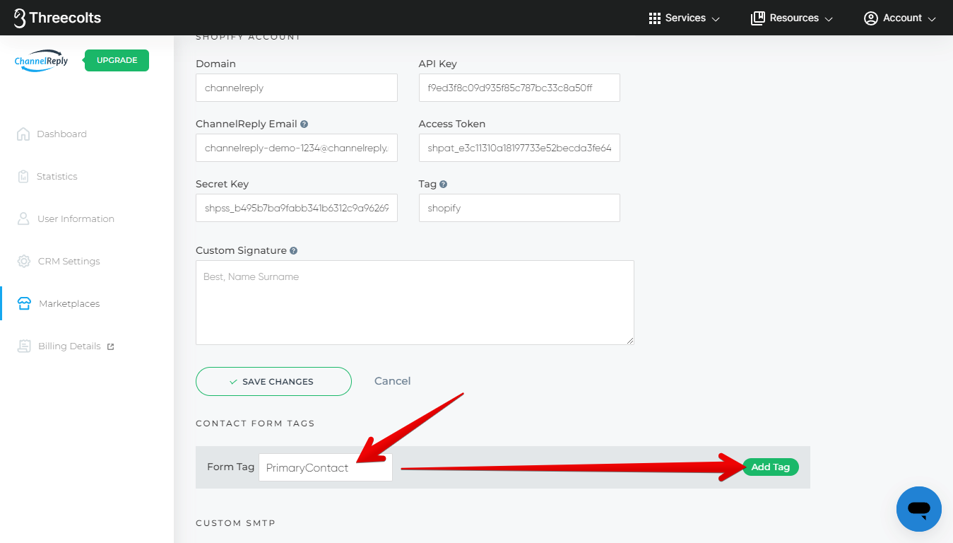 Creating a Shopify contact form tag