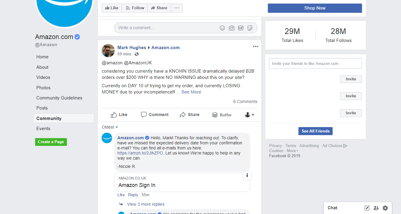 Amazon Facebook Page