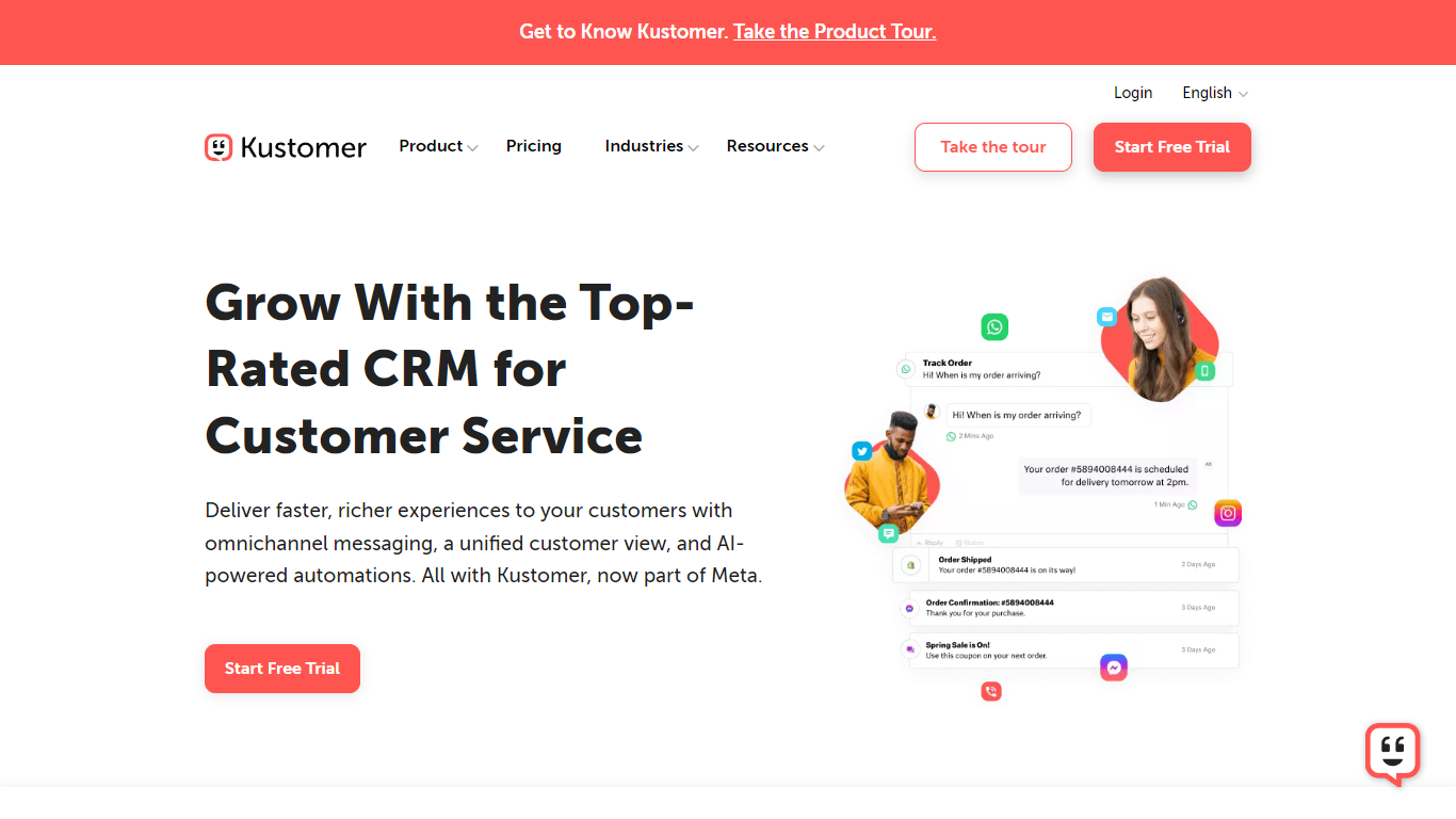 Kustomer Homepage