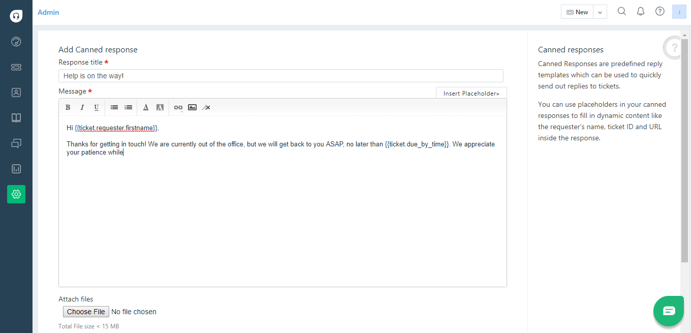 Freshdesk Macro Creation