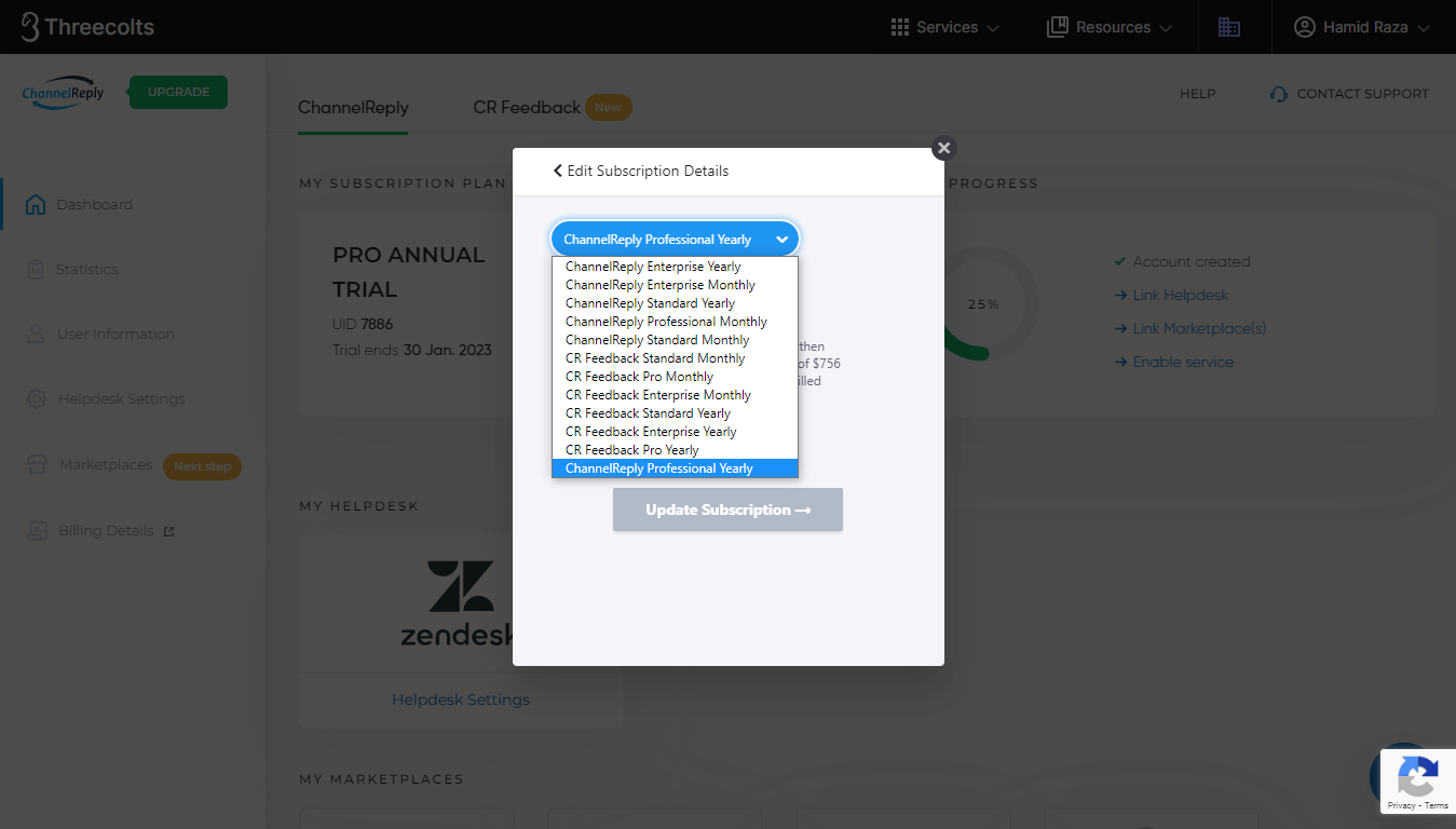 ChannelReply plans list