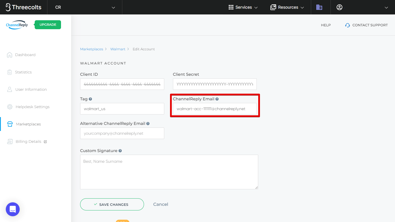 ChannelReply Email Field