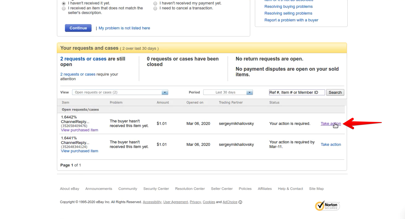 How to Take Action on an eBay Case as a Seller