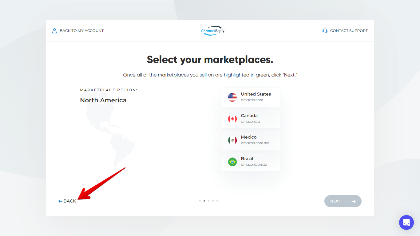 Click back on onboarding screen