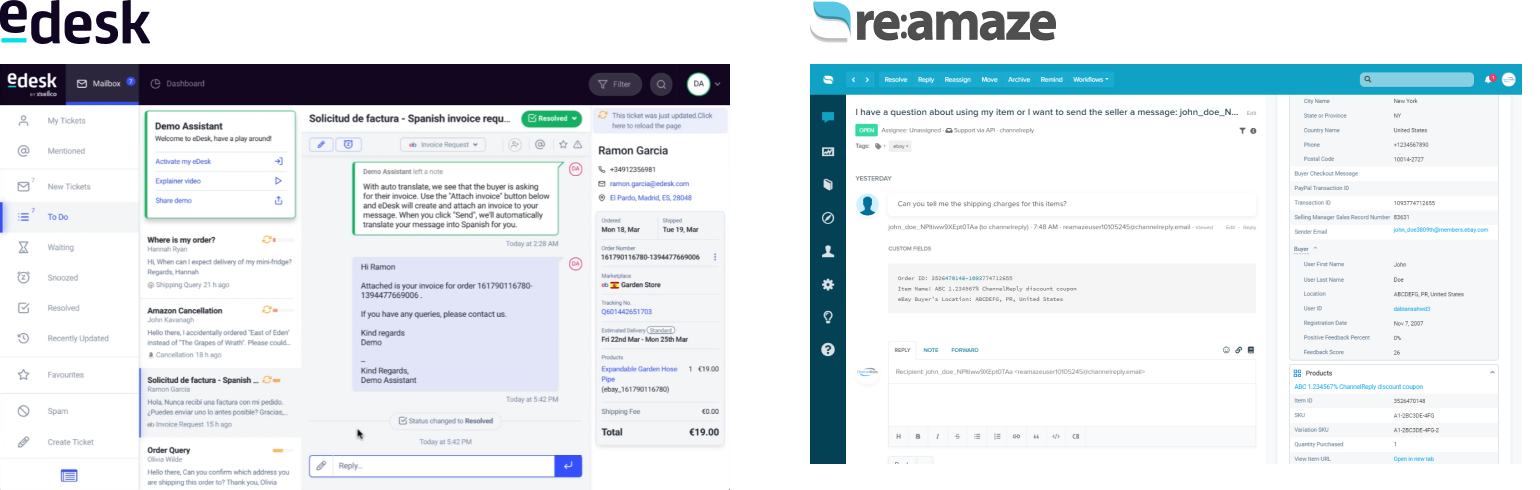 eBay Messages in Re:amaze vs. eDesk