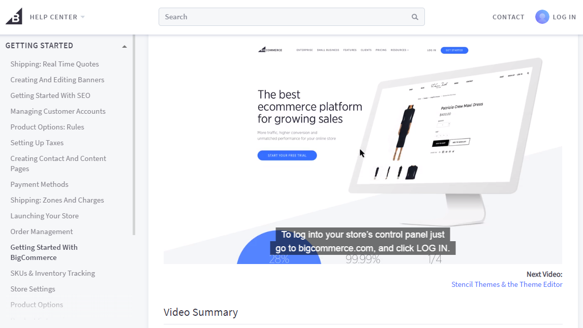 BigCommerce Knowledge Base Video