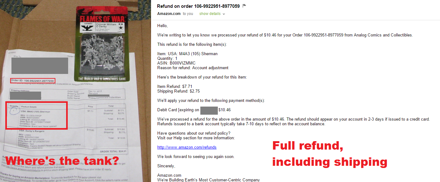 Amazon Refund Example—Third-Party Seller
