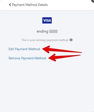 Edit or Remove Payment Method