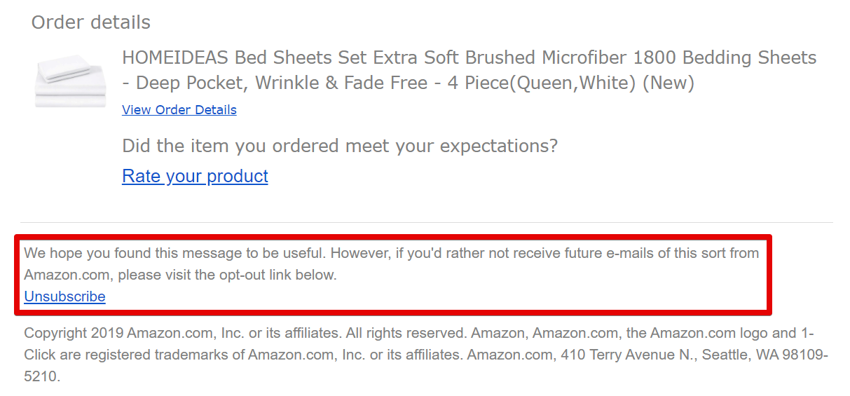 How to unsubscribe from Amazon review requests