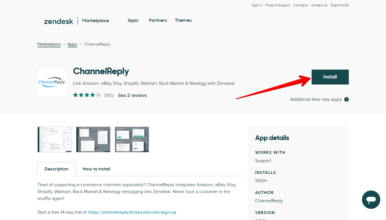 Install the ChannelReply Zendesk App