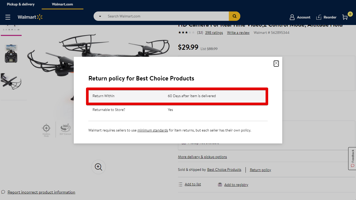 Third-Party Seller with a 60-Day Return Policy