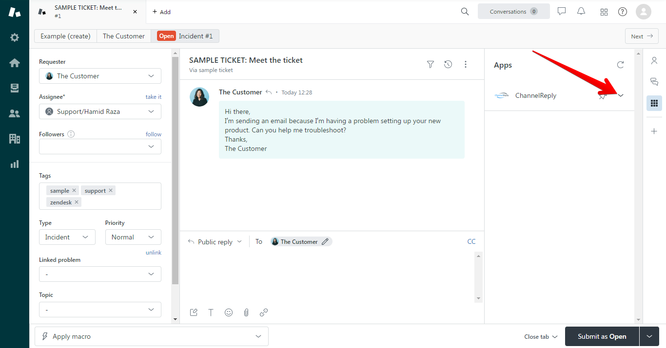 ChannelReply Collapsed in a List of Zendesk Apps