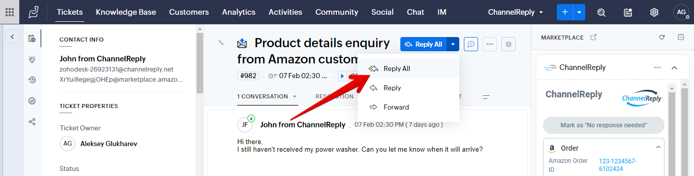Reply All button