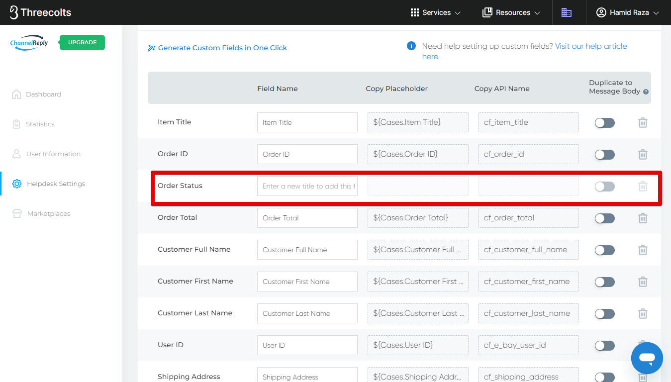 Field deleted confirmation