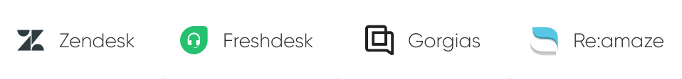 Zendesk, Freshdesk, Gorgias and Re:amaze Logos