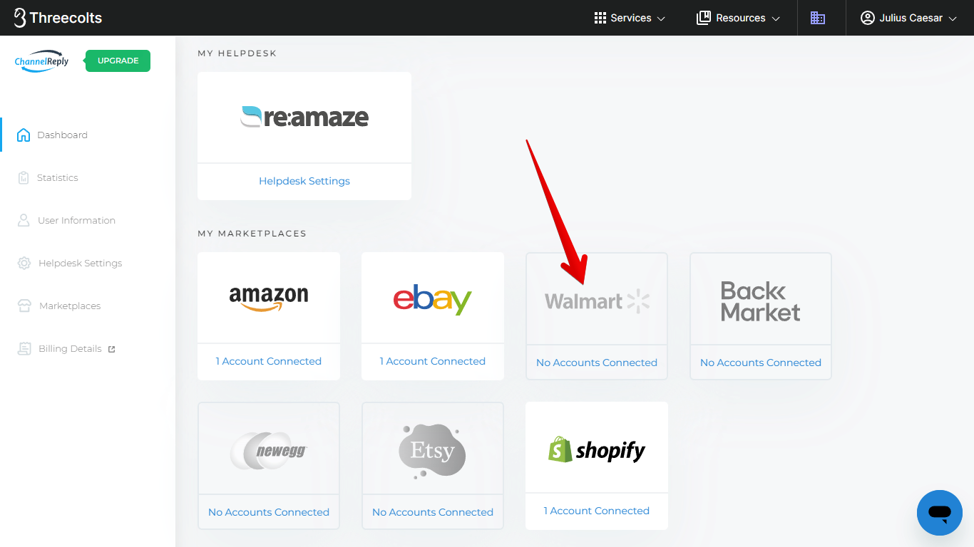 Walmart on the ChannelReply Dashboard