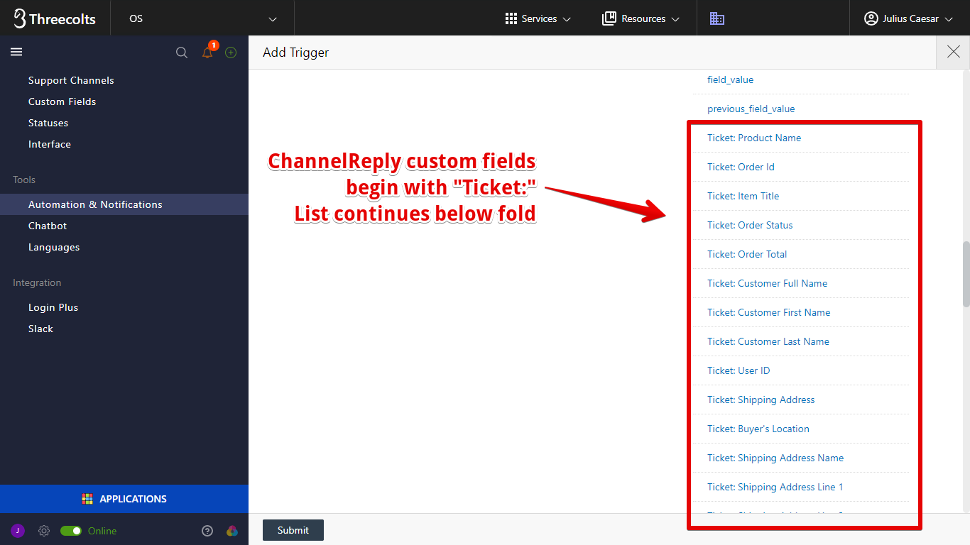 ChannelReply Variables in Onsite Support