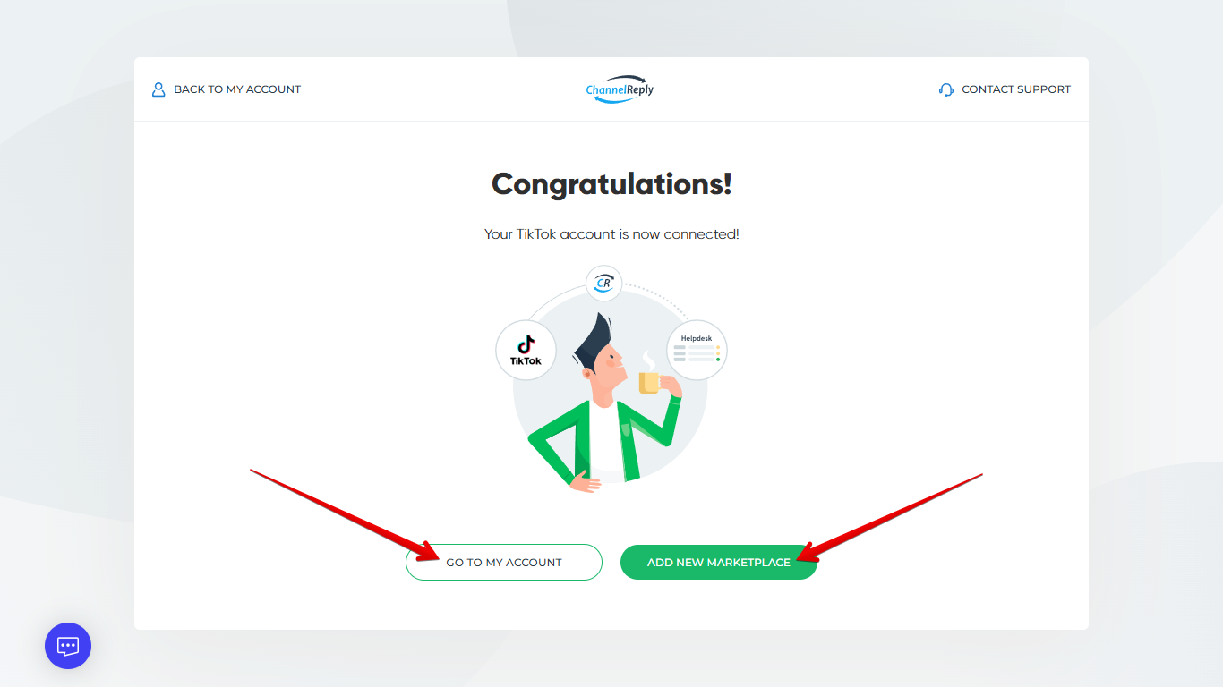 Add New Marketplace and Go to My Account buttons