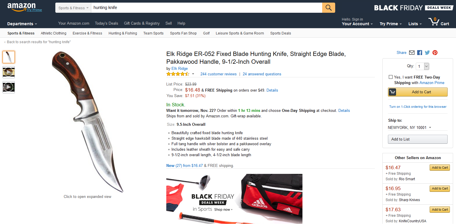 Knife for Sale on Amazon