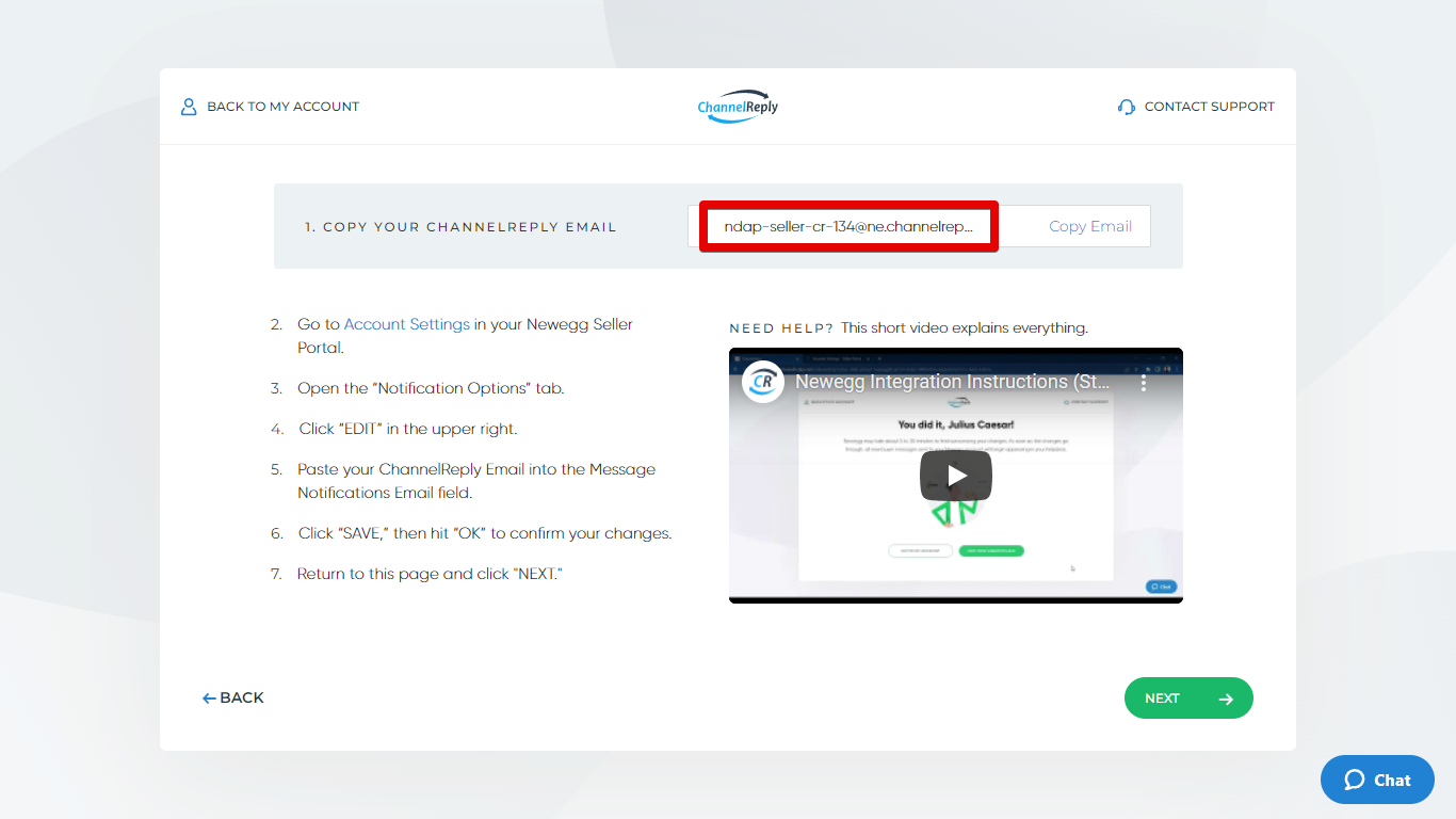 Default ChannelReply Email