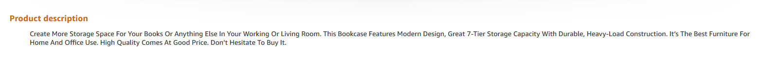 Product Description with Overused Adjectives