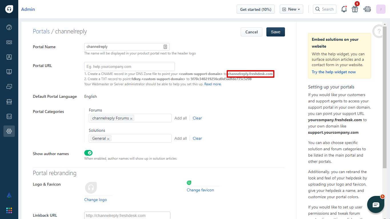 Original Freshdesk Domain