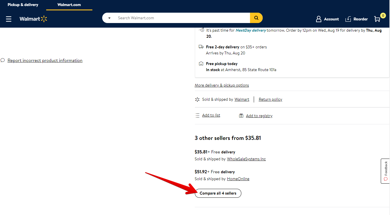 How to Compare Sellers on Walmart
