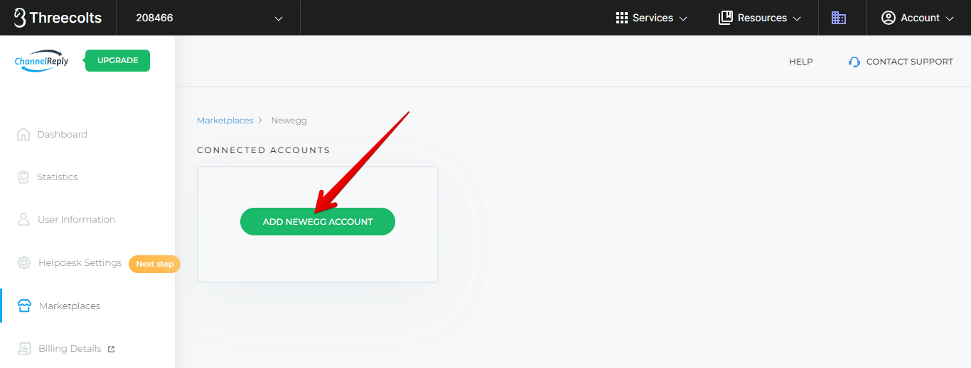 Add Newegg Account button