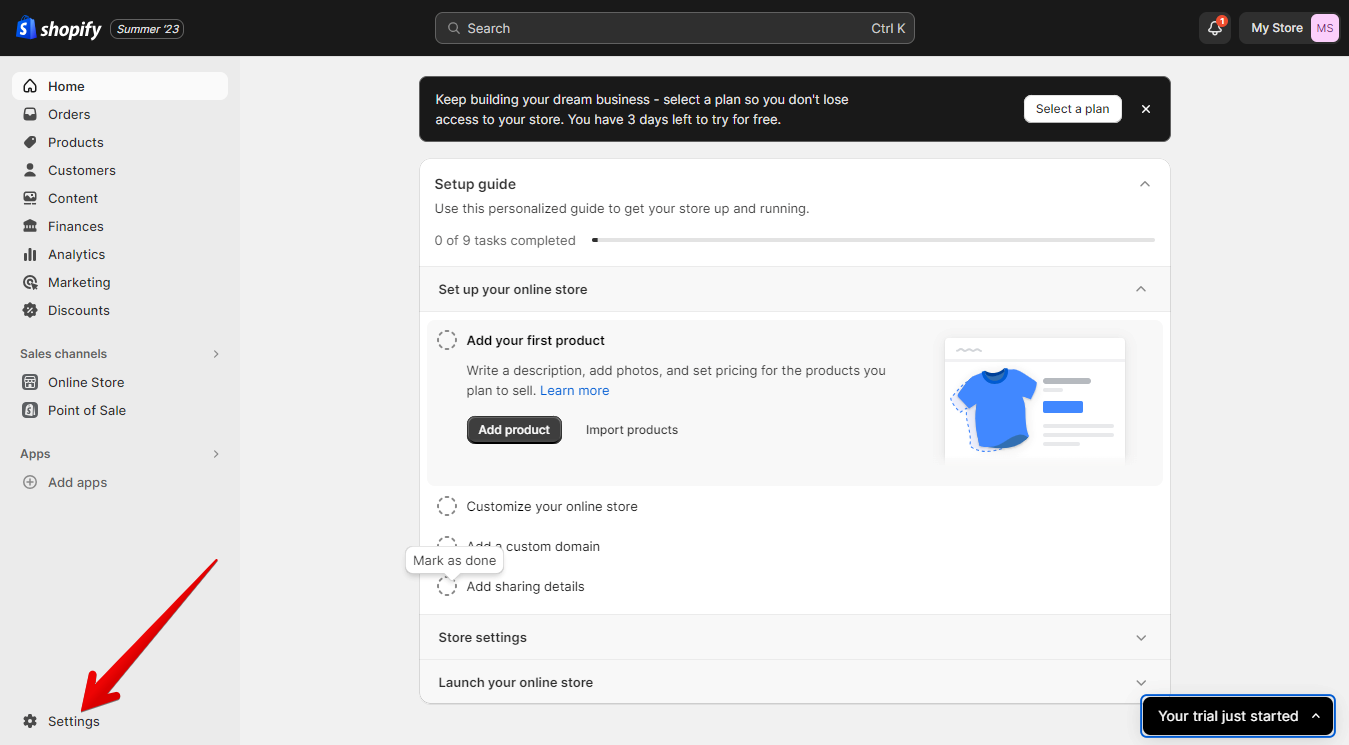 Shopify Settings