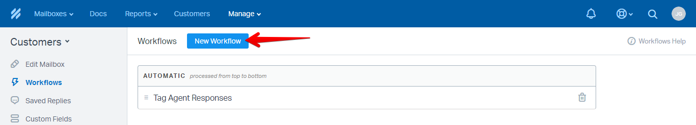 New Workflow Button
