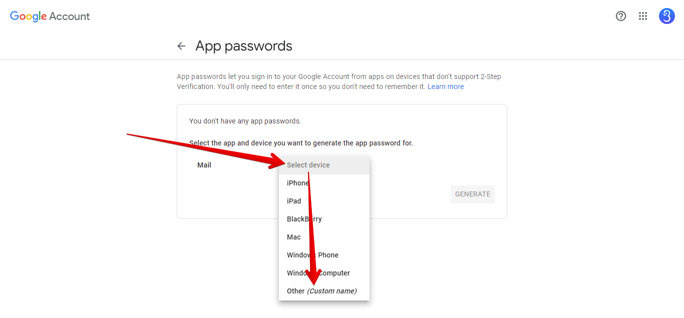 Select Device Dropdown and Other (Custom Name) Option