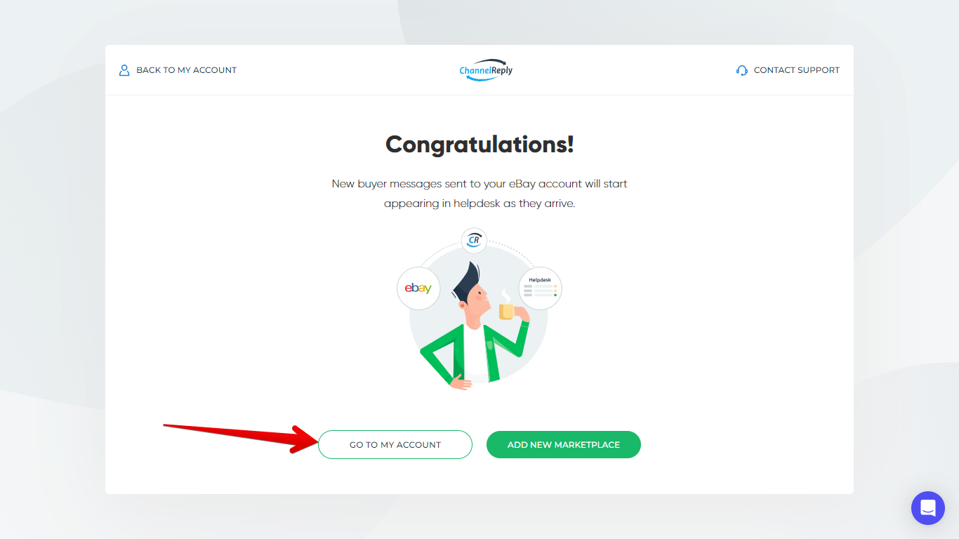 CR Feedback setup success screen