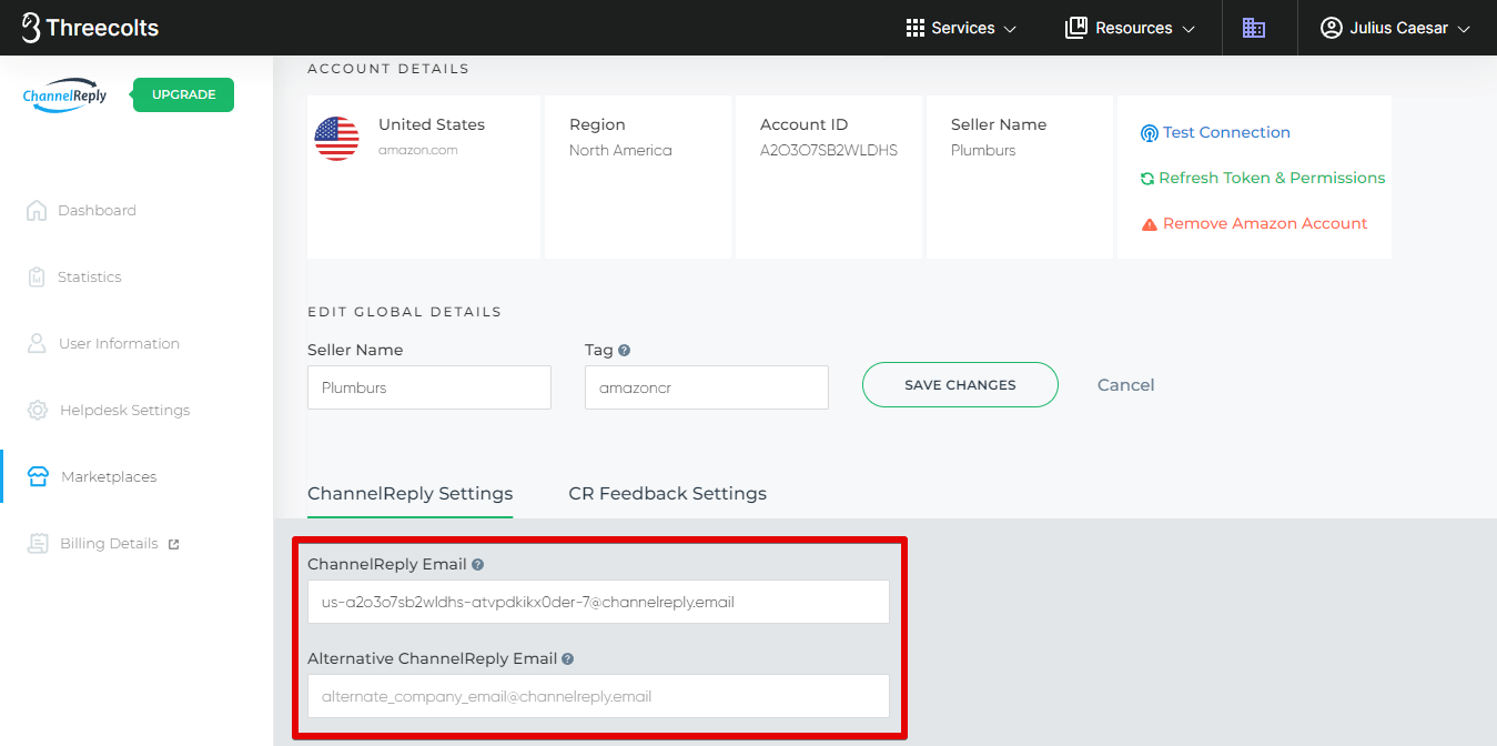 ChannelReply Email and Alternative ChannelReply Email Fields