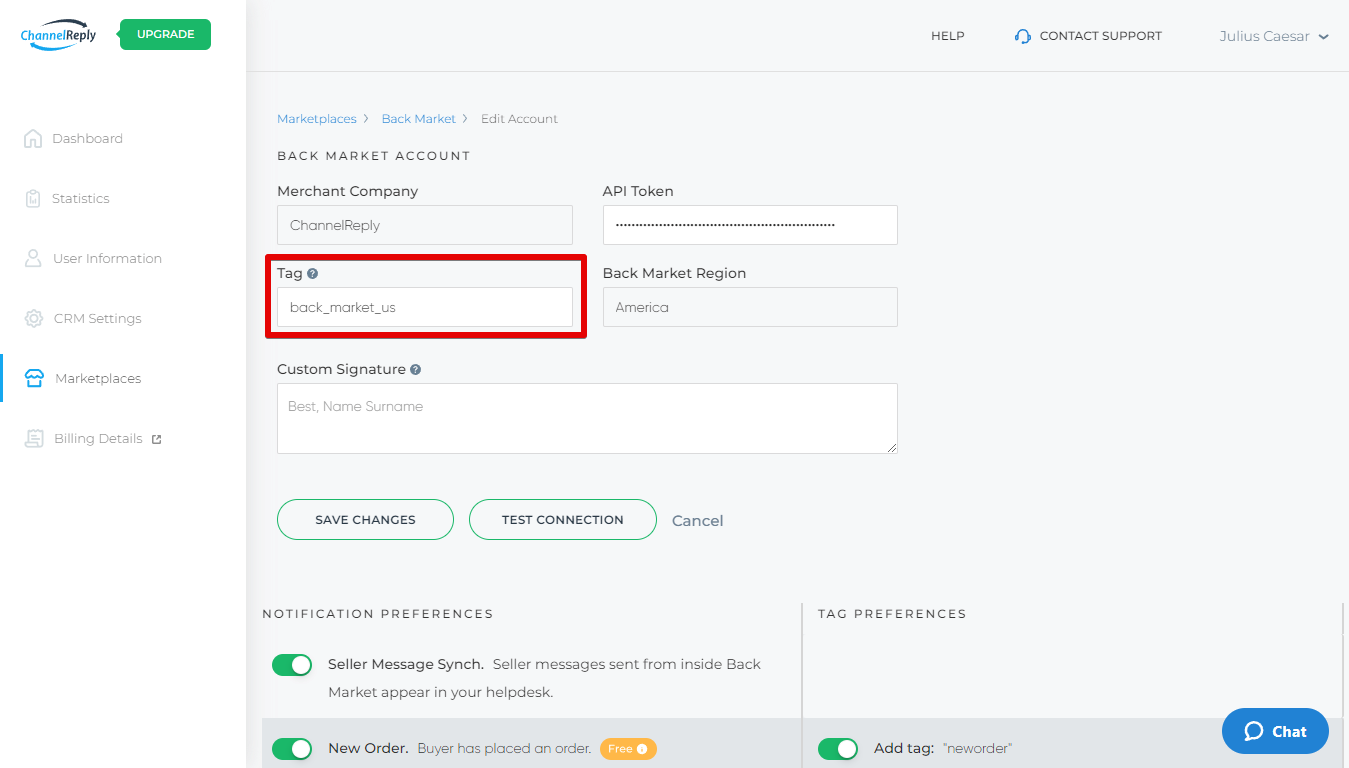 Where to Enter ChannelReply Tags