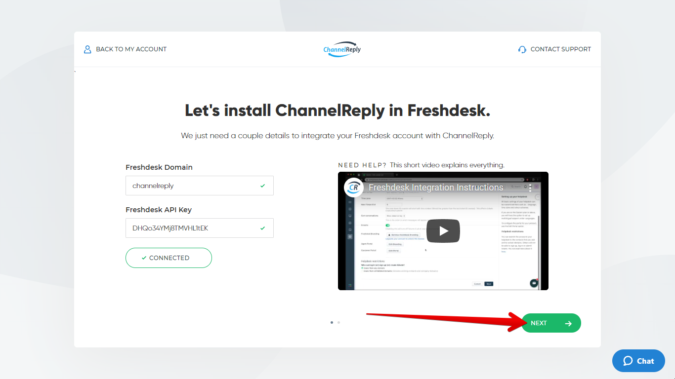 Successful ChannelReply-Freshdesk Connection