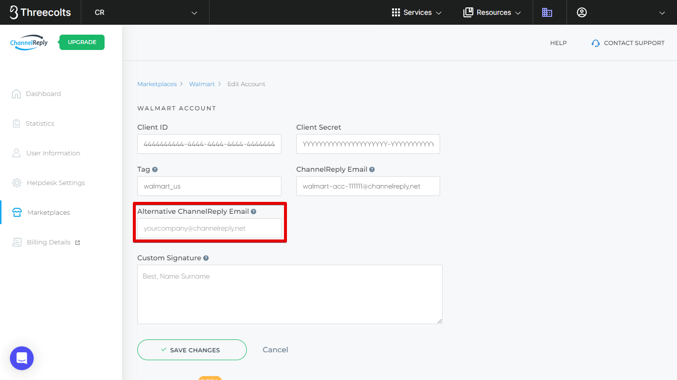 Alternative ChannelReply Email Created