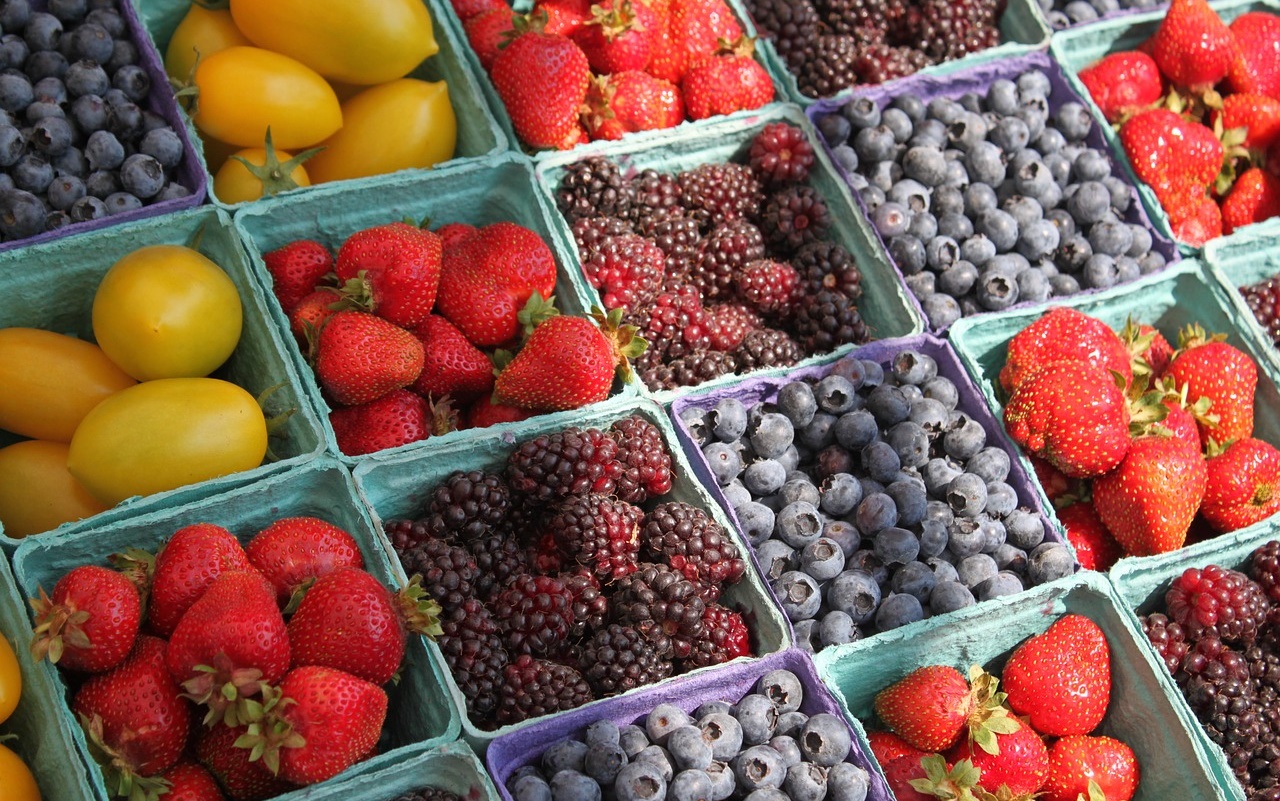 Produce Organized by Categories Diagonally